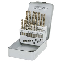 KS Tools HSS-G Co 5 Spiralbohrer-Satz, Stahlblechkassette 19-tlg. 1-10mm