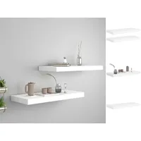VidaXL Schwebende Wandregale 2 Stk. Weiß 60x23,5x3,8cm MDF