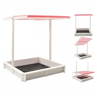 VidaXL Sandkasten mit Verstellbarem Dach Tannenholz Weiß und Rot