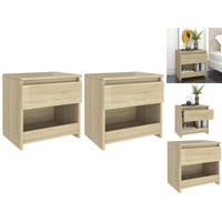 VidaXL Nachttische 2 Stk. Sonoma-Eiche 40x30x39 cm Holzwerkstoff