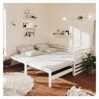 VidaXL Ausziehbares Tagesbett 2x(90x200) cm Weiß Massivholz Kiefer