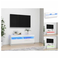 VidaXL TV-Schrank mit LED-Leuchten Hochglanz-Weiß 100x35x40 cm