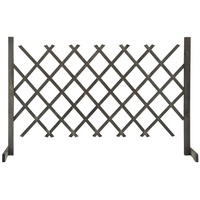 VidaXL Garten-Rankzaun Grau 120x90 cm Massivholz Tanne