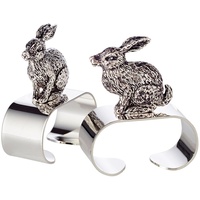 Edzard 2er Satz Serviettenring Hase sitzend, edel versilbert, Länge