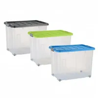 Testrut Aufbewahrungsbox mit Rollen & Deckel, 80 Lite, 60x40x44,5cm,