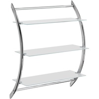 Wenko Wandregal Mod. Vermont Chrom mit 3 Glasablagen