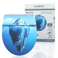 Schütte WC-Sitz ICEBERG Duroplast, Toilettendeckel mit 175kg Belastbarkeit, Toilettensitz