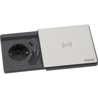EVOline Square80 mit Qi-Ladefunktion ohne Datenanschluss Edelstahl
