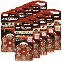 Ansmann Hörgeräte-Batterie, HEARING AID, PR41, Größe 312, 60 Stück