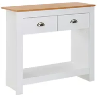 Wohnling Konsolentisch 85x35x76 cm Weiß / Eiche