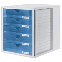 HAN Schubladenbox blau-transparent 1450-64, DIN A4 mit 5