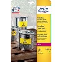 Avery Zweckform Folienetiketten, 63.5x29.6mm, wetterfest, gelb, 20 Blatt (540
