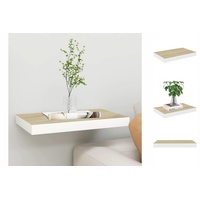 VidaXL Schweberegal Eichen-Optik und Weiß 50x23x3,8 cm MDF