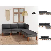 VidaXL Garten-Lounge-Set 5-tlg. grau