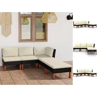 VidaXL Garten-Lounge-Set 5-tlg. schwarz