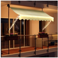Swing&Harmonie LED - Markise mit Kurbel Klemmmarkise Balkonmarkise Sonnenschutz