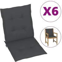 VidaXL Gartenstuhlauflagen 6 Stk. Anthrazit 100x50x3 cm