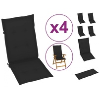 VidaXL Gartenstuhlauflagen 4 Stk. Schwarz 120x50x3 cm