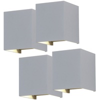 ETC Shop 4er Set LED Wand Leuchten Veranda ALU