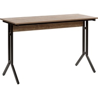 Beliani Beliani, Schreibtisch dunkler Holzfarbton Stahlgestell 120x48 cm industrie