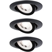 Paulmann LED-Einbaustrahler 3er Set schwarz matt schwenkbar