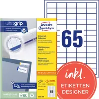 Avery Zweckform Universaletiketten 3666-200 Weiß 38,0 x 21,2 mm