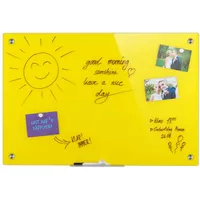 Relaxdays Glas Magnettafel - Gelb