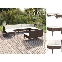 VidaXL Modell 11 Loungeset mit Auflagen braun