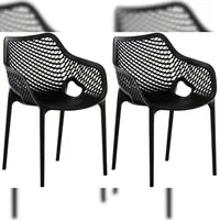CLP Gartenstuhl Air XL Kunststoff schwarz 2er Set