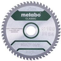 Metabo Sägeblatt "multi cut - classic", 190x2,2/1,4x30 Z54 FZ/TZ