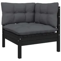 VidaXL Garten-Ecksofa Loungesofa schwarz