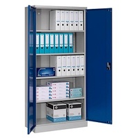 Gürkan Stahlschrank 108850 lichtgrau, enzianblau 92,0 x 42,0 x