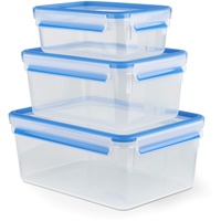 Emsa Clip&Close rechteckig Aufbewahrungsbehälter-Set, 3-tlg. blau 508567