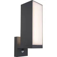 Lutec Cuba 6939412011998 Außenwandleuchte mit Bewegungsmelder 13W Warmweiß Anthrazit