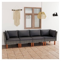VidaXL 4-Sitzer-Gartensofa Loungesofa grau