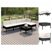 VidaXL Polyrattan Lounge-Set schwarz inkl. Auflagen 3094372