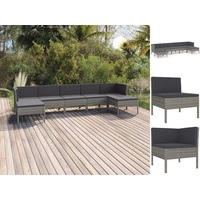 VidaXL Garten-Lounge-Set 7-tlg. grau