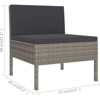 VidaXL Garten-Lounge-Set 8-tlg. grau