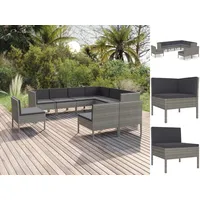 VidaXL Garten-Lounge-Set 9-tlg. grau