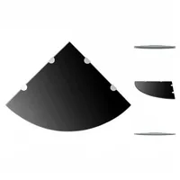VidaXL Eckregale 2 Stk. mit Verchromten Halterungen Glas Schwarz