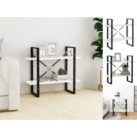 VidaXL Bücherregal 2 Fächer Weiß 80x30x70 cm Holzwerkstoff