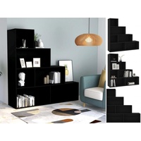 VidaXL Bücherregal/Raumteiler Schwarz 155x24x160 cm Holzwerkstoff