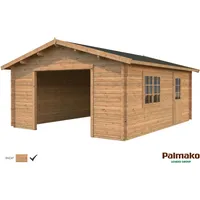 Palmako Holzgarage Roger ohne Tor Braun tauchgrundiert 540 cm