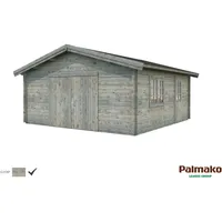 Palmako Holzgarage Roger mit Holztor Grau tauchgrundiert 540 cm
