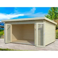 Palmako Lea Holz-Gartenhaus Natur Pultdach Tauchgrundiert 450 cm x