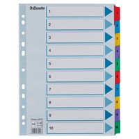 Esselte Ordnerregister Vollformat 1-10 farbig 10-teilig, 1 Satz