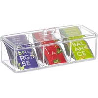 Relaxdays Teebox, mit 3 Fächern, HBT 9 x 23