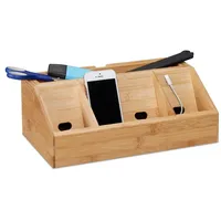 Relaxdays Schreibtisch-Organizer Bambus 5 Fächer 30,0 x 17,5 x