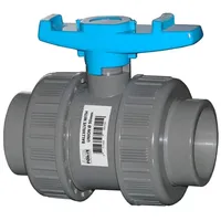 AquaForte PVC Kugelhahn mit beidseitigen Überwurf "Econo-Line", Klebeanschluß für