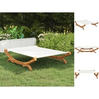 VidaXL Sonnenliege 165x188,5x46 cm Bugholz Massiv Creme